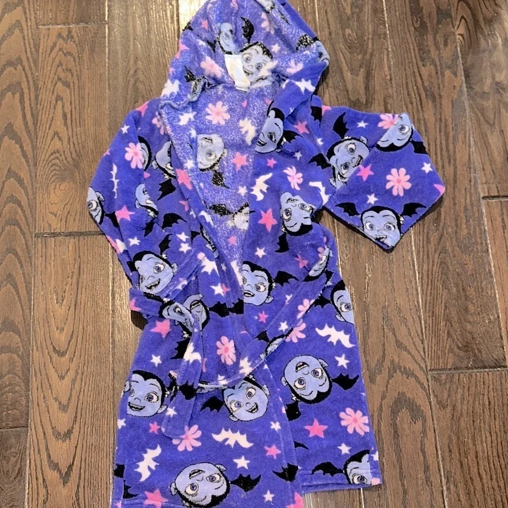 Disney Purple Cartoon Print Hooded robe size medium/8